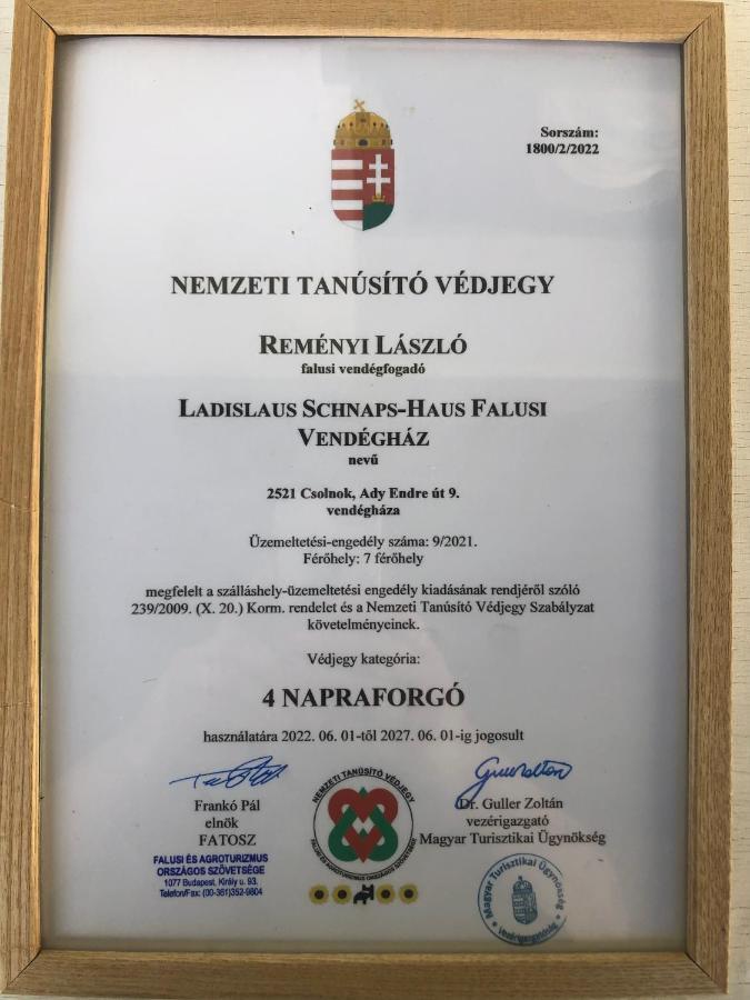 Ladislaus Schnaps-Haus Falusi Vendégház Csolnok Esterno foto